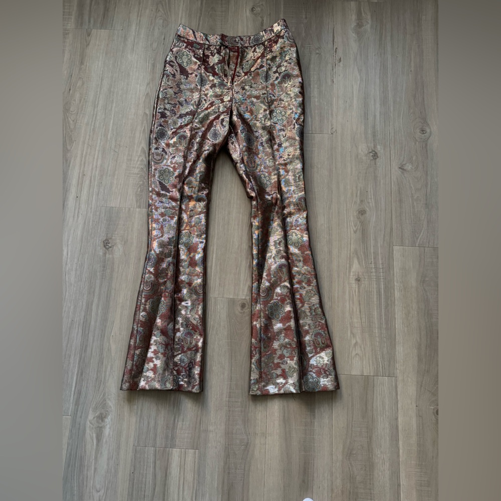 NWT ASOS Slim Kick-flare Jacquard Pants - Picture 3 of 12